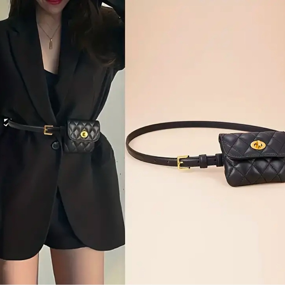 ✅NEW Embossed PU Leather Belt Bag/Fanny Pack/Waist Purse with Adjustable Strap